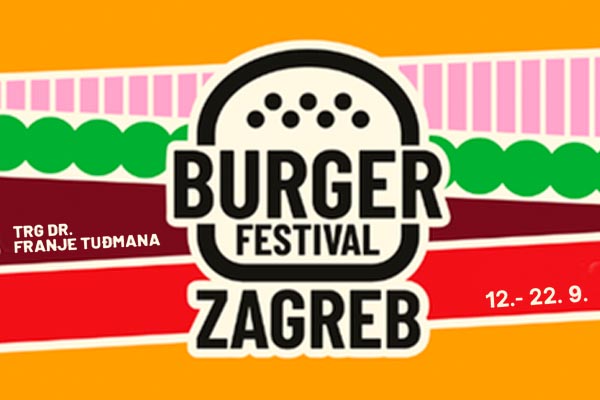 Logo Burger Festivala Zagreb s lokacijom i datumom održavanja