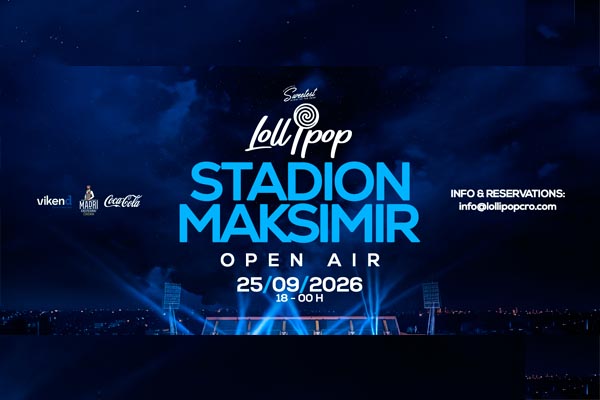 Plakat za Lollipop open air događaj na Stadionu Maksimir u Zagrebu 2026